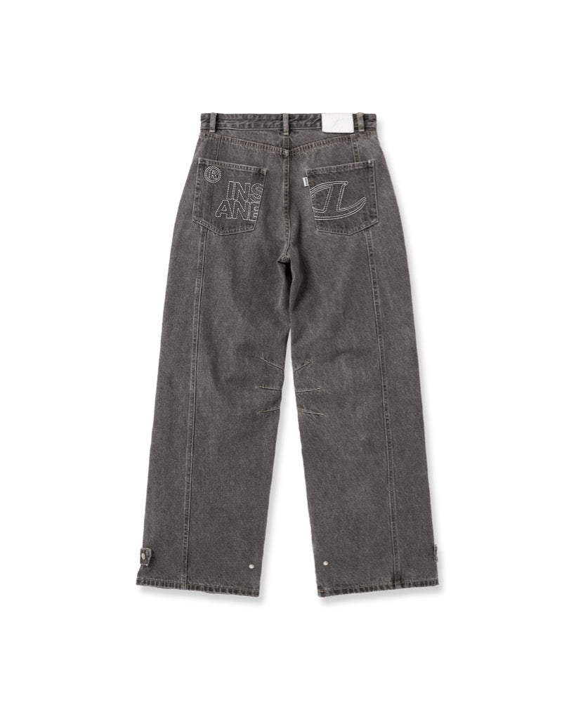 Insane® Cargo Denim Pants - Dark Grey