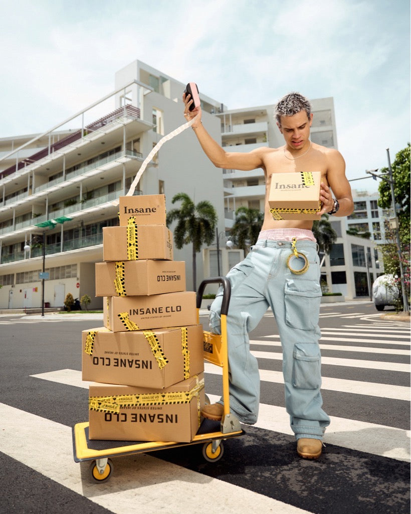 Insane® Cargo Denim Pants - Light Blue
