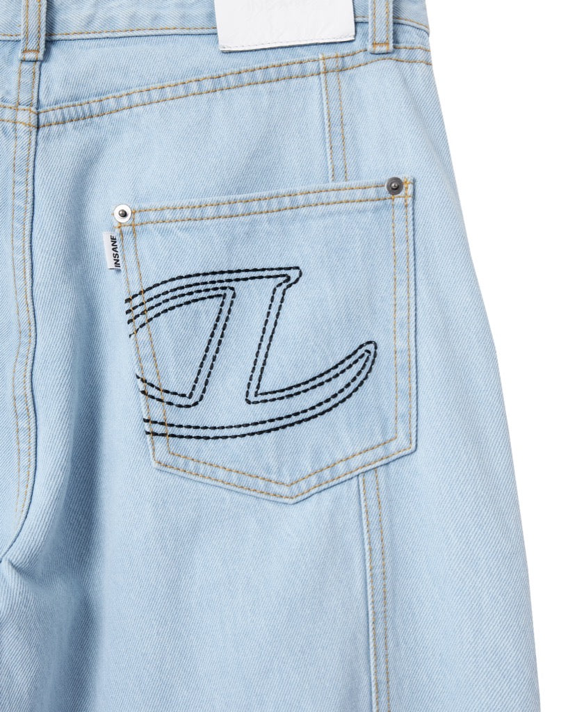 Insane® Cargo Denim Pants - Light Blue